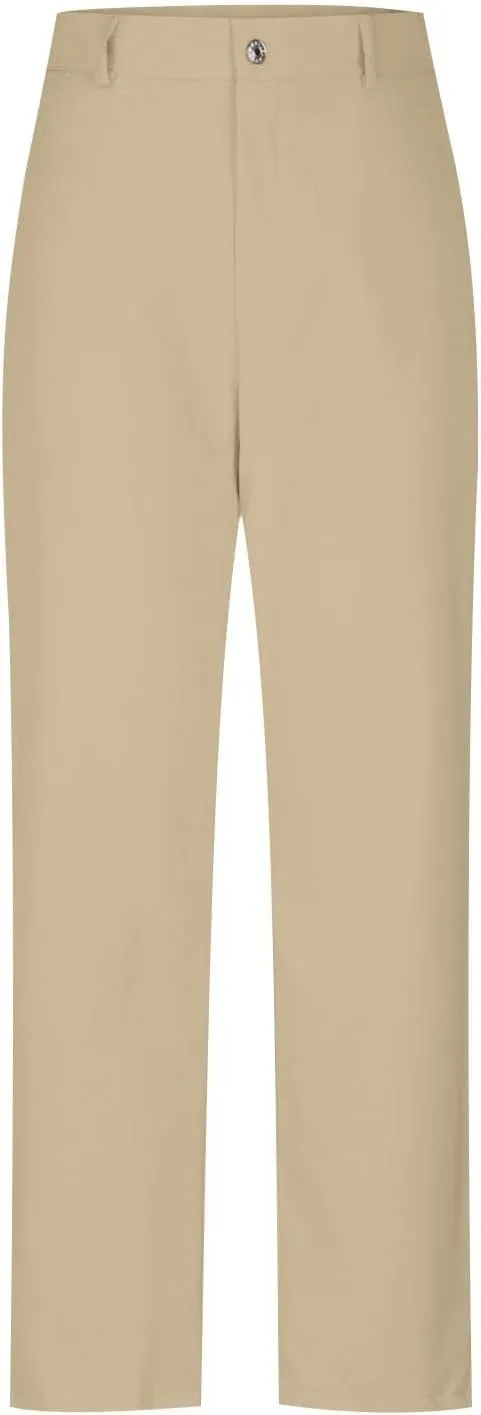 Women's Solid Color Stylish Casual Straight Leg Pants with Button Closure and Pockets Comfortable Work Trousers