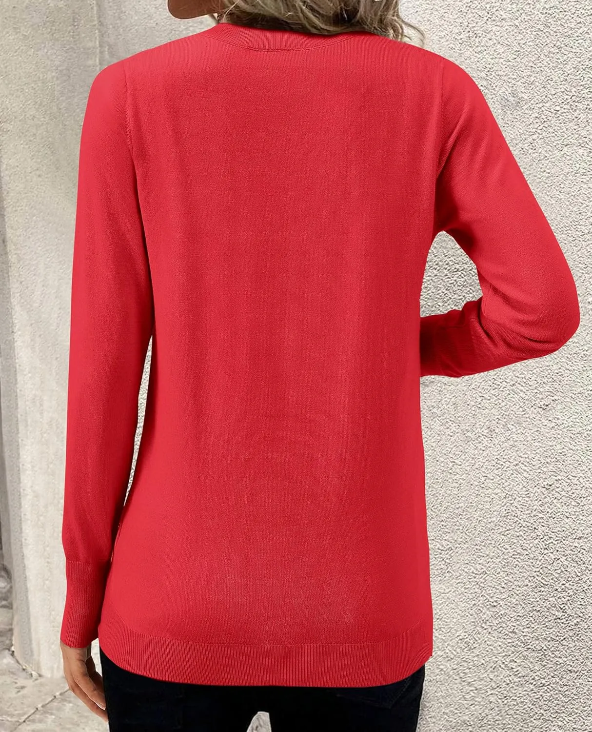 Women's Spring Sweaters 2025 Casual Thin Long Sleeve Pullover V Neck Lightweight Sweatshirts Cute Blouse Tops