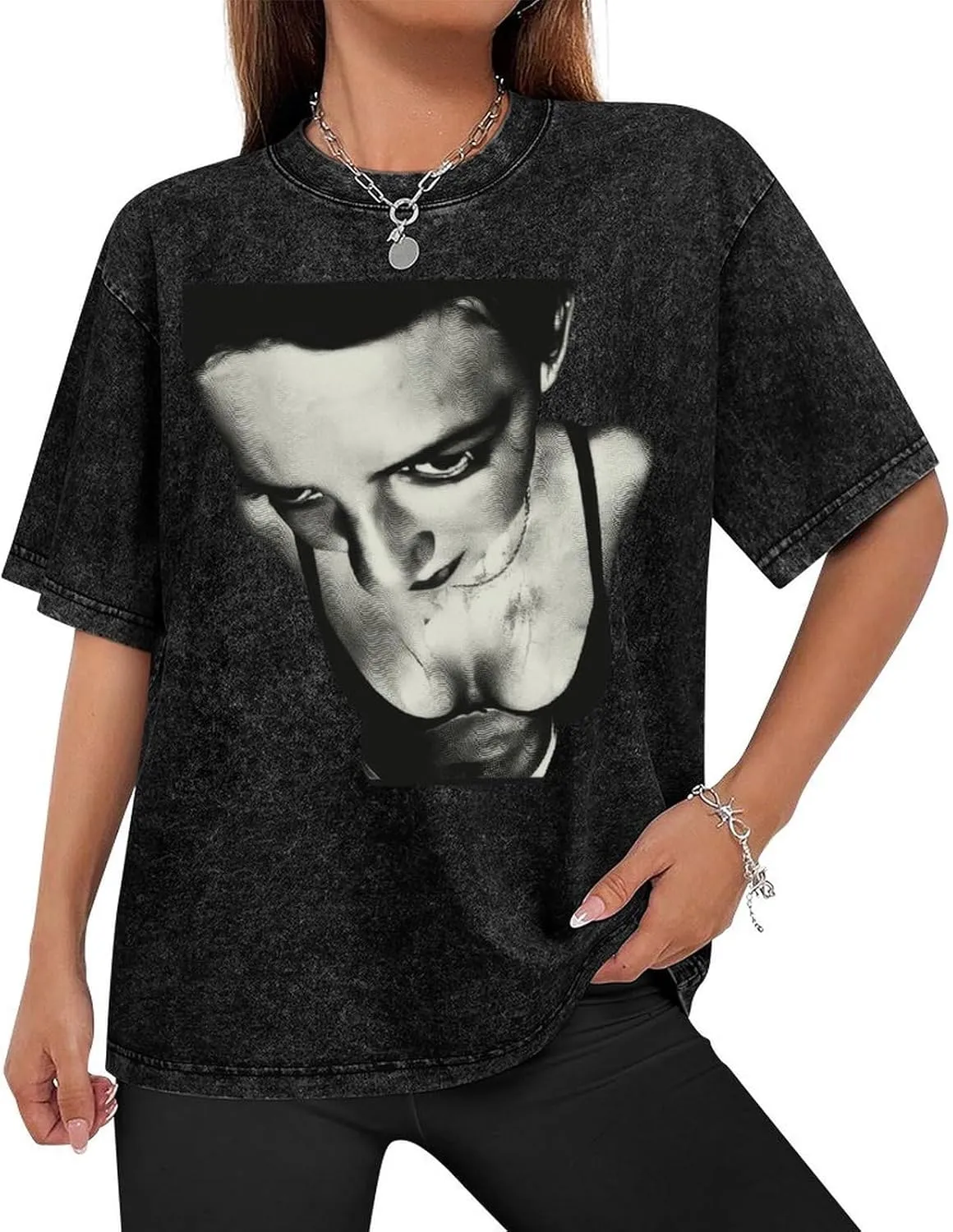 Women's T-Shirt,Retro Vintage Round Neck Washed Short Sleeve T-Shirt for Womens