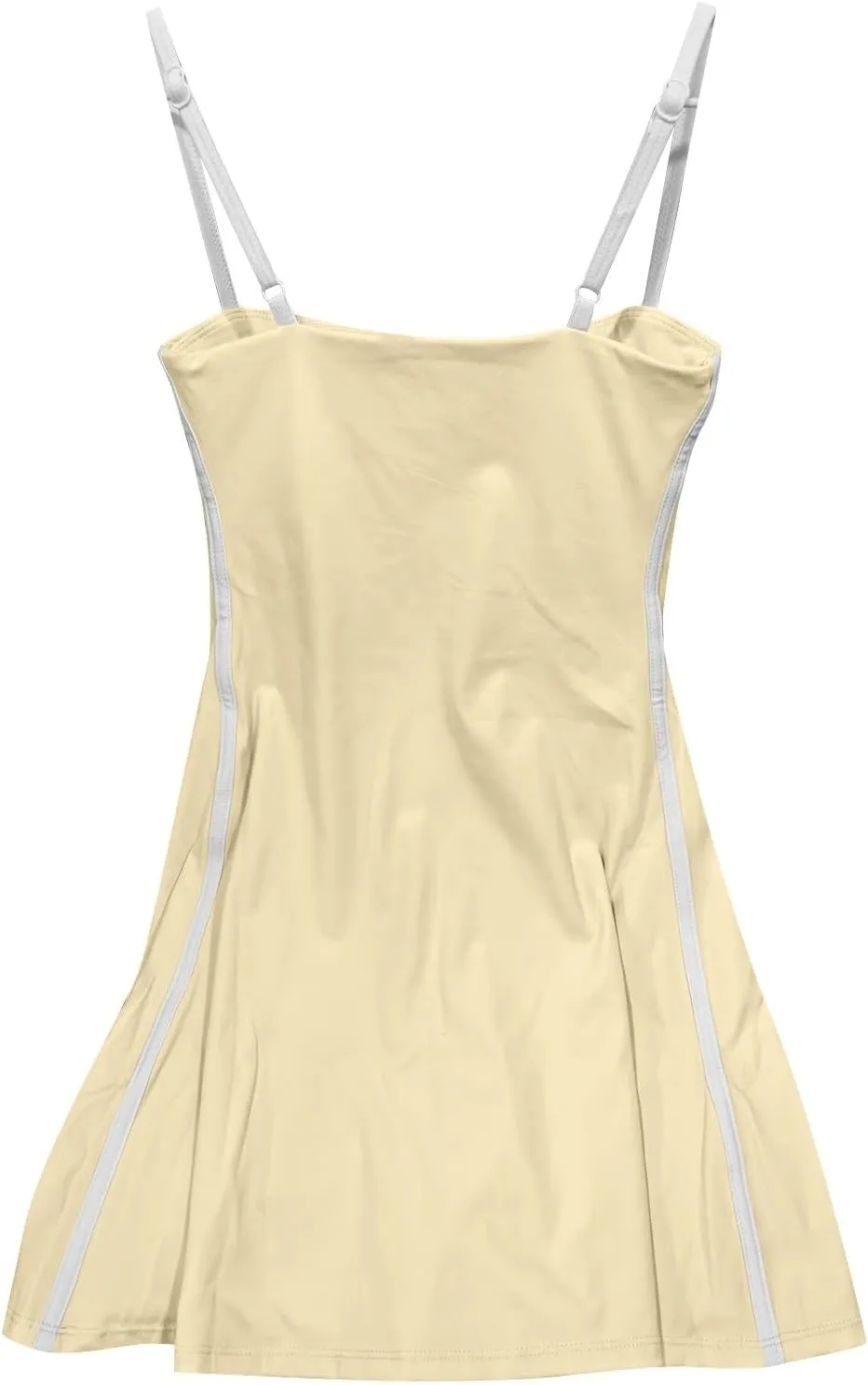 Womens Tennis Sleeveless Mini Dress Stretch Built in Bra Square Neck Fashion Comfy Workout Athletic Golf Dress