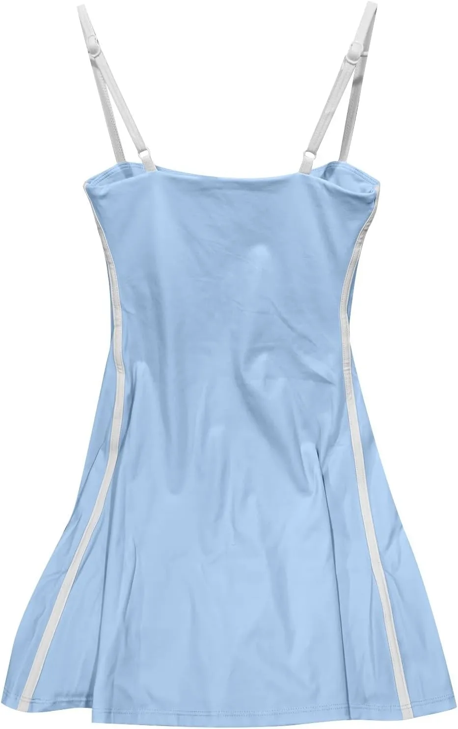 Womens Tennis Sleeveless Mini Dress Stretch Built in Bra Square Neck Fashion Comfy Workout Athletic Golf Dress