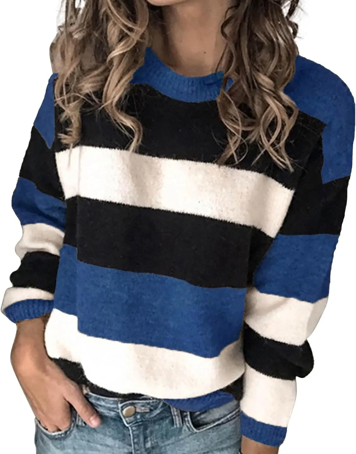 Womens V Neck Long Sleeve Shirts Shoulder Women's Loose Fashion Comfortable Color Loose Casual Fall Fashion Sweaters